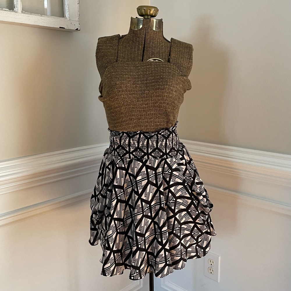 Leifsdottir Anthropologie Patterned Silk Skirt